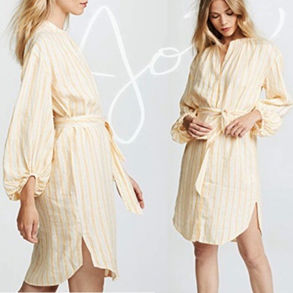Joie Dresses & Skirts - Joie Beatrissa Blouson-Sleeve Linen Shirtdress - Size S Host Pick!!
